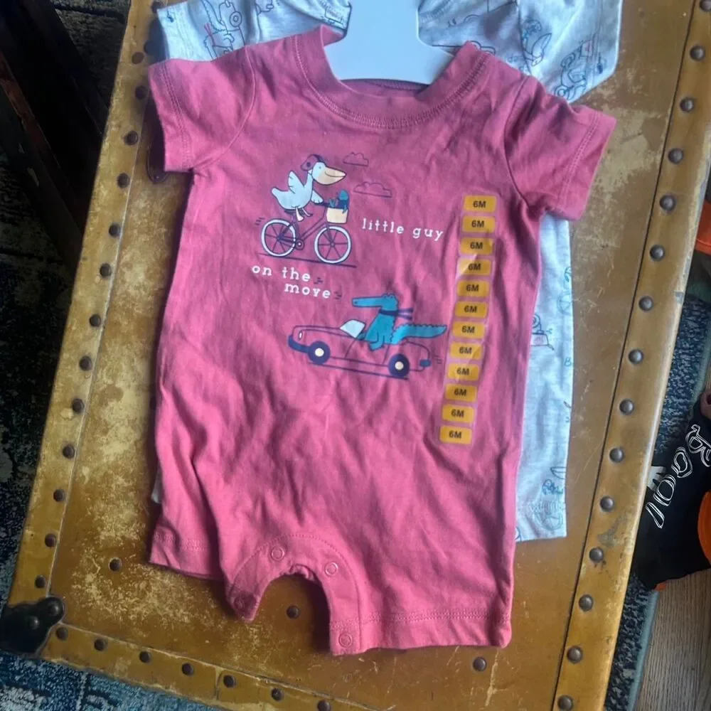 Unbranded Men's Pink and Red Sleepsuits-babygrows